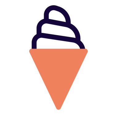 Twisted creamy ice cream in a cone.