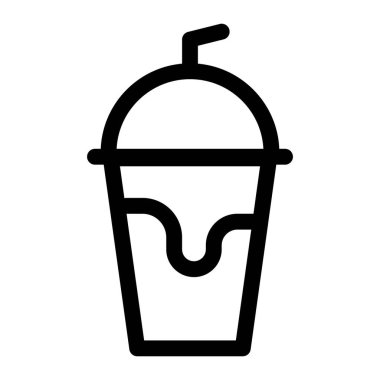 Throwaway cup filled with cold milkshake