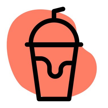 Throwaway cup filled with cold milkshake