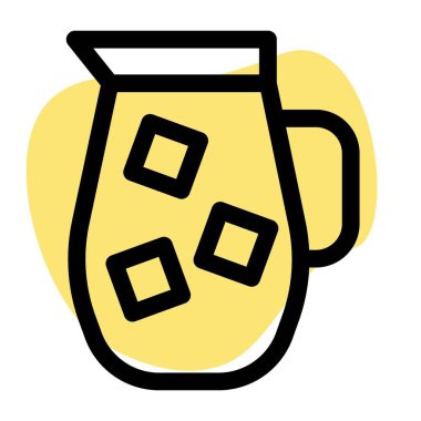 Cold milk with ice cubes in a jug.