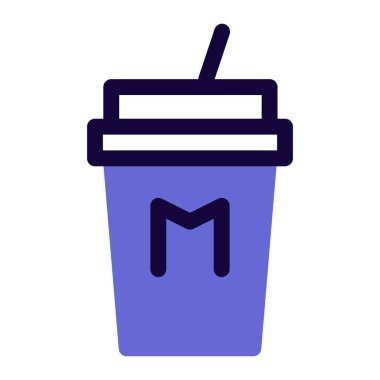 Disposable milk cup with straw