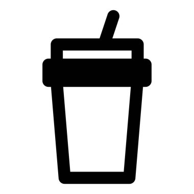Milk in disposable cup with a straw.