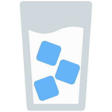 Ice cubes in a glass of cold milk