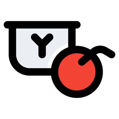 Frozen yogurt mixed with cherry.