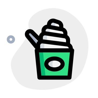 Creamy frozen yogurt served in cup