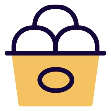 Caramel flavored bubblegum ice scoops in a bucket.