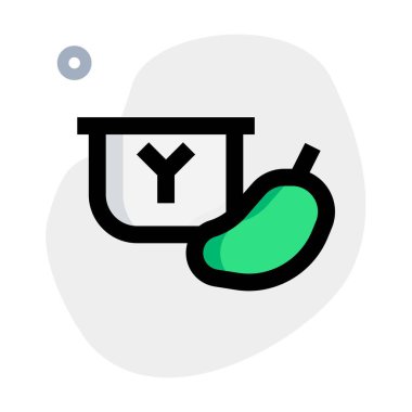 Ripe mango with enriched creamy yogurt.