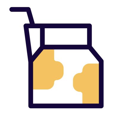 Torn milk pack containing straw