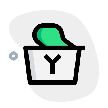 Low fat yogurt in unsealed package