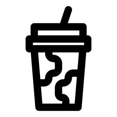 Disposable milk cup served with a straw.