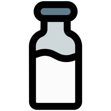 Sealed glass jar containing fresh raw milk