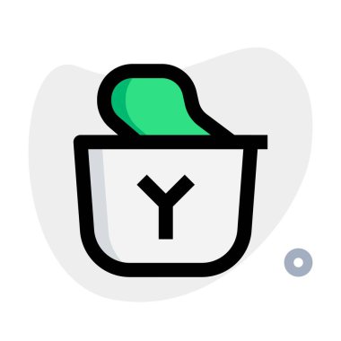 Fresh creamy yogurt in unsealed pack