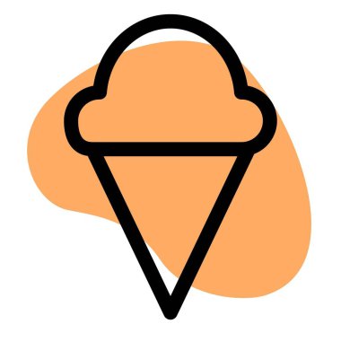 Waffle ice cream scooped on a cone.