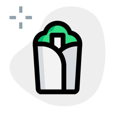 Shawarma wrap filled with meat and veggies