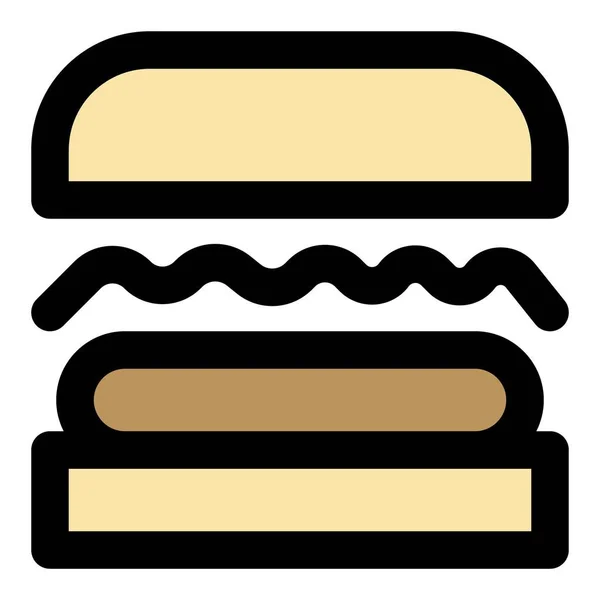 Sebzelerle Doldurulmuş Lezzetli Bir Hamburger — Stok Vektör
