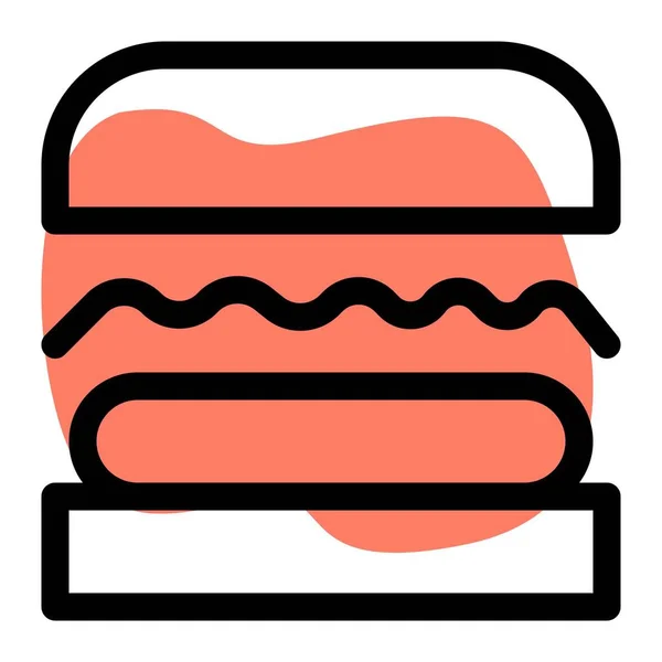 Sebzelerle Doldurulmuş Lezzetli Bir Hamburger — Stok Vektör