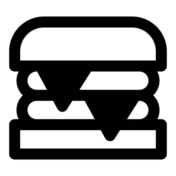 Çift Katmanlı Peynirli Burger Gevrek Köfte — Stok Vektör