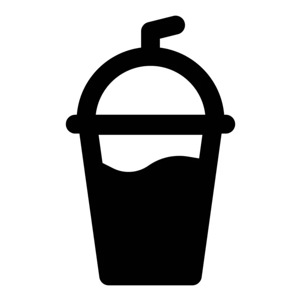 Chilled Milkshake Served Takeaway Cup — Stock Vector