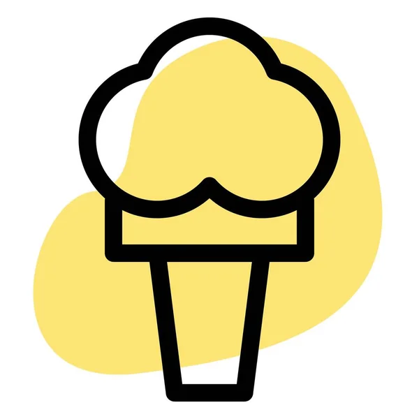 Delicious Fluffy Waffle Cone Ice Cream — Stok Vektör