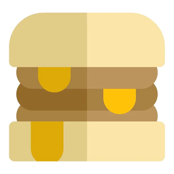 Ekstra Peynirli Üçlü Köfteli Burger — Stok Vektör