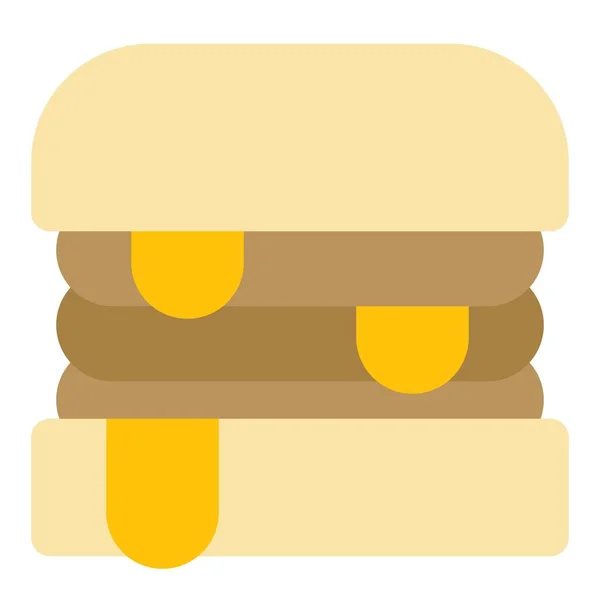 Ekstra Peynirli Üçlü Köfteli Burger — Stok Vektör
