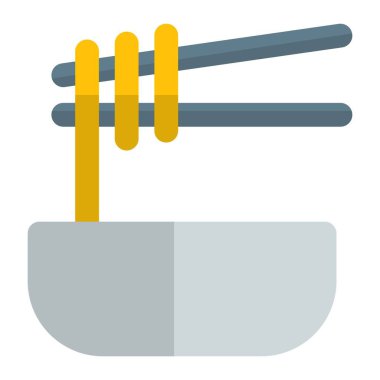 A bowl of spicy noodles ready to eat.