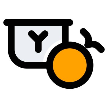 Fresh orange yogurt in sealed packaging