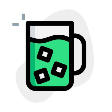 A large mug of iced cold milk