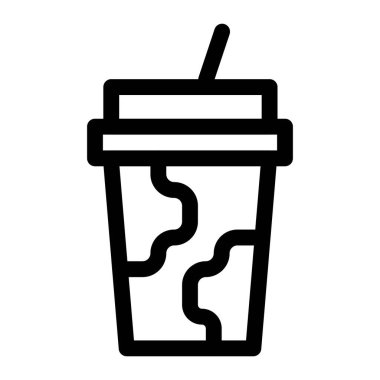 Disposable milk cup served with a straw.