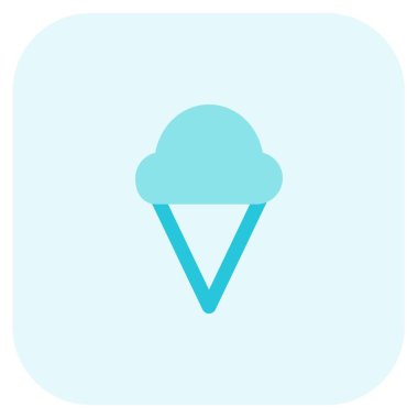 Waffle ice cream scooped on a cone.