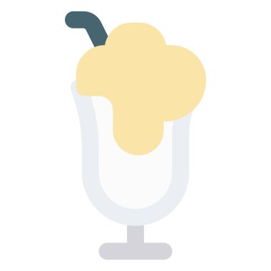 Melted cream dripping from milkshake glass