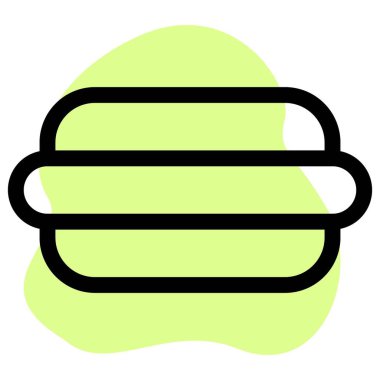 Hot dog, bun topped with steamed patty.