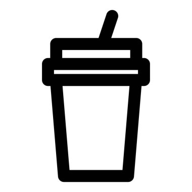 Milk in disposable cup with a straw.