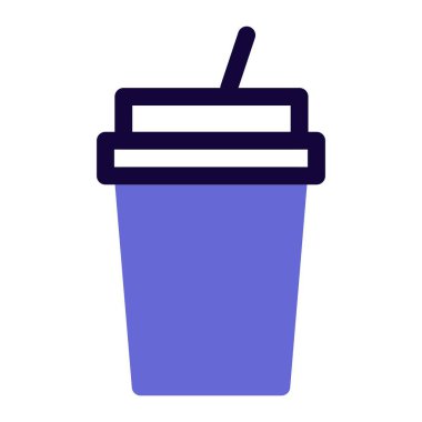 Milk in disposable cup with a straw.