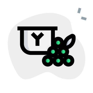 Healthy yogurt enriched with grapes