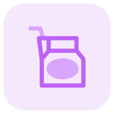 Disposable open milk packet with straw