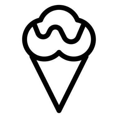 Fluffy cone decorated with chocolate sauce.