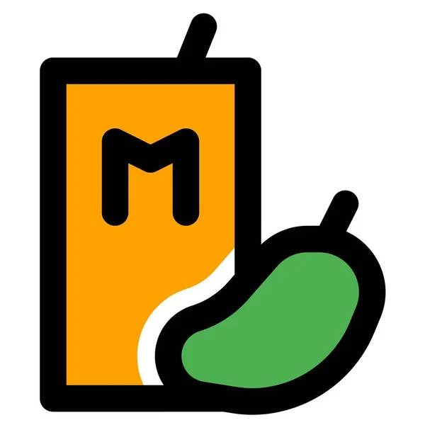 Milk Carton Ripened Mango Fruit — Stockový vektor