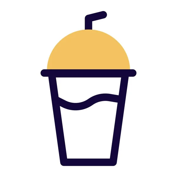Chilled Milkshake Served Takeaway Cup — 图库矢量图片