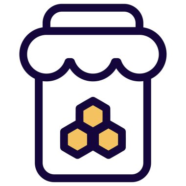 Glass jar full of sweet honey.