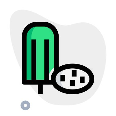 Tasty frozen ice pop with choco chip cookie.