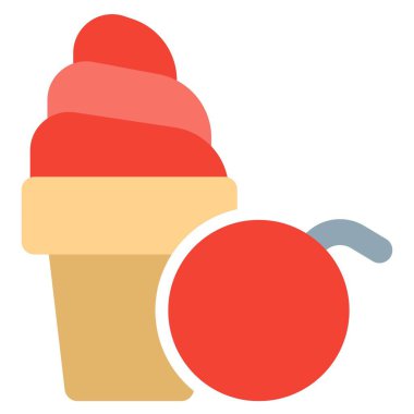 Smooth swirl ice cream with bright cherry flavor