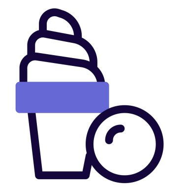 Fluffy bubblegum ice cream served in dessert