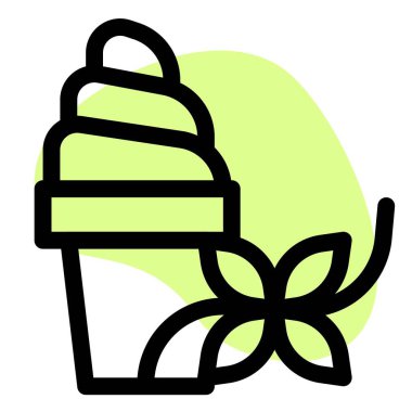 Vanilla soft serve in waffle cup