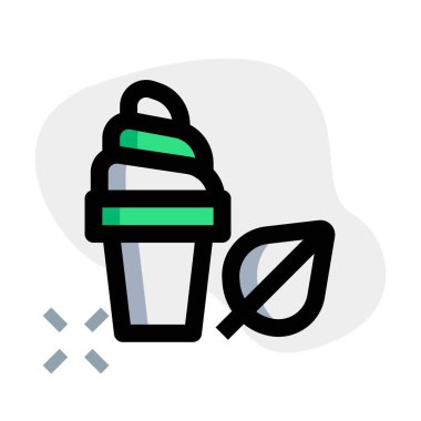 Refreshing basil flavored softy served in waffle