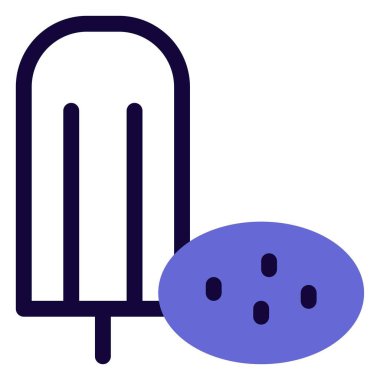 Tasty frozen ice pop with choco chip cookie.