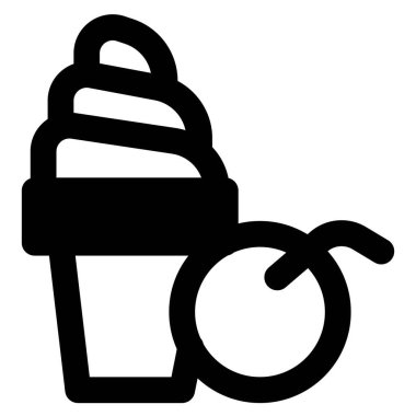 Smooth swirl ice cream with bright cherry flavor