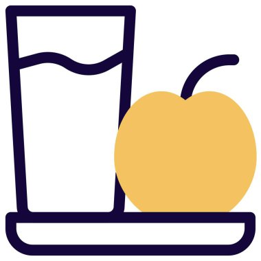 Healthy apple and glass of milk.