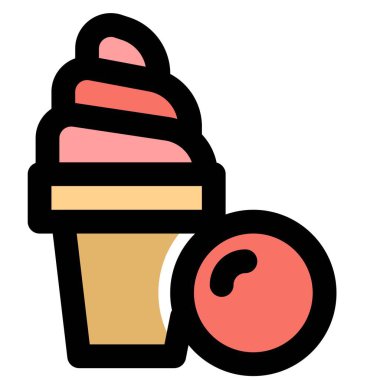 Fluffy bubblegum ice cream served in dessert