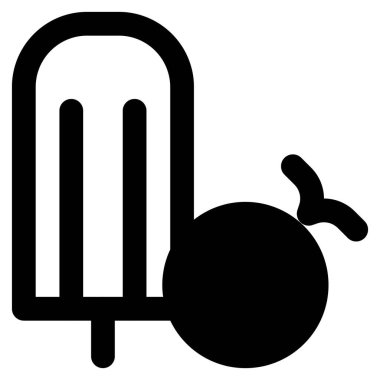 Yummy ice bar with orange fruit.